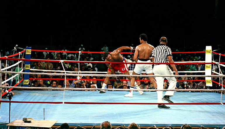 Ali und Foreman beim "Rumble in the Jungle"