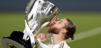 Reals Kapitän Sergio Ramos nach dem Gewinn der La Liga 2020.