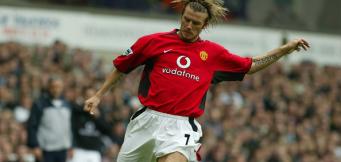 Beckham in Aktion für Manchester United