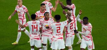 Ein Teil der Leipziger Mannschaft in der Champions League